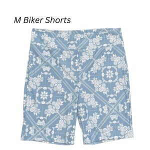 LuLaRoe Blue and White Patterned Women's Bike Shorts